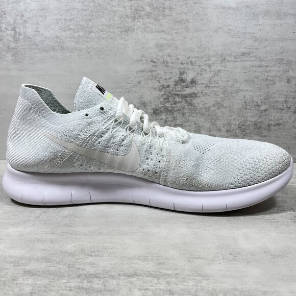 Nike Free RN Flyknit Running Shoes - Men's Size 10 - Pure Platinum - Picture 2 of 10